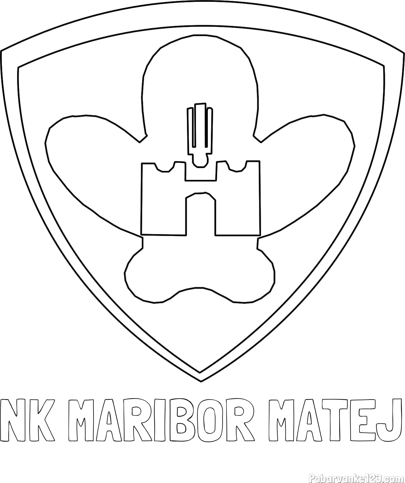 Pobarvanka imena NK MARIBOR MATEJ in pobarvanka NK Maribor (grb)