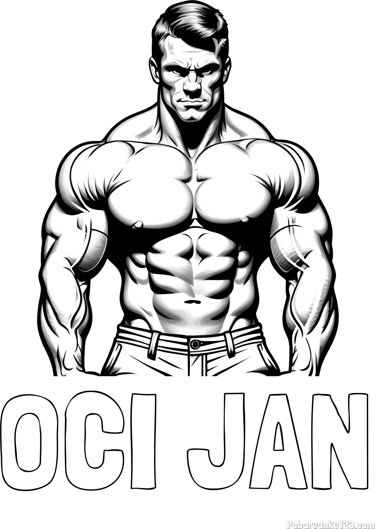 Pobarvanka imena OČI JAN in pobarvanka bodybuilder-ja