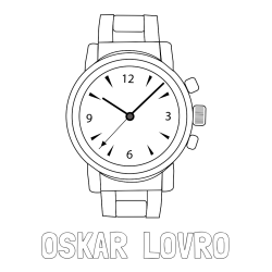 Online izdelana pobarvanka - Pobarvanka imena OSKAR  LOVRO in pobarvanka ročne ure