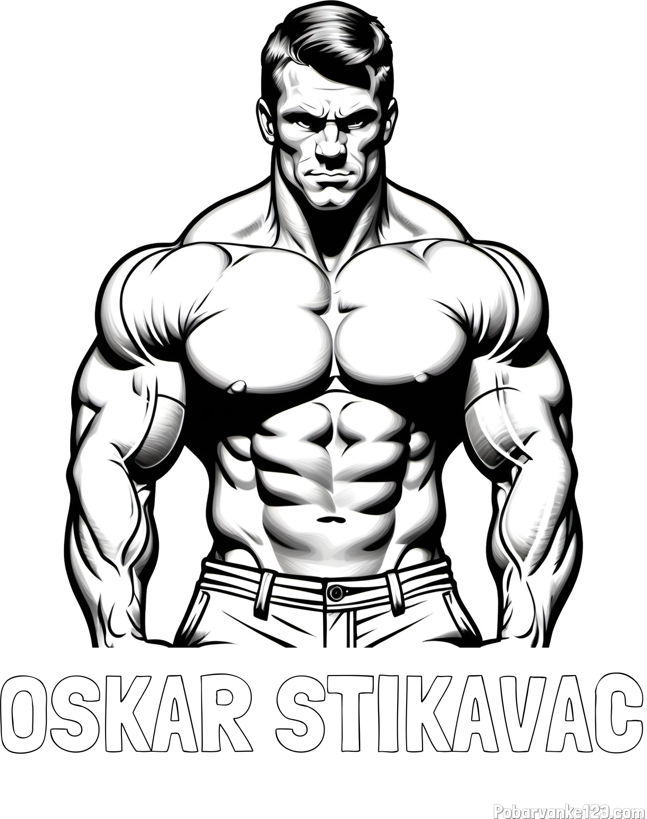 Pobarvanka imena OSKAR STIKAVAC in pobarvanka bodybuilder-ja