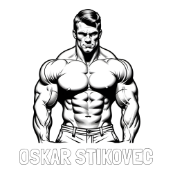 Online izdelana pobarvanka - Pobarvanka imena OSKAR ŠTIKOVEC in pobarvanka bodybuilder-ja