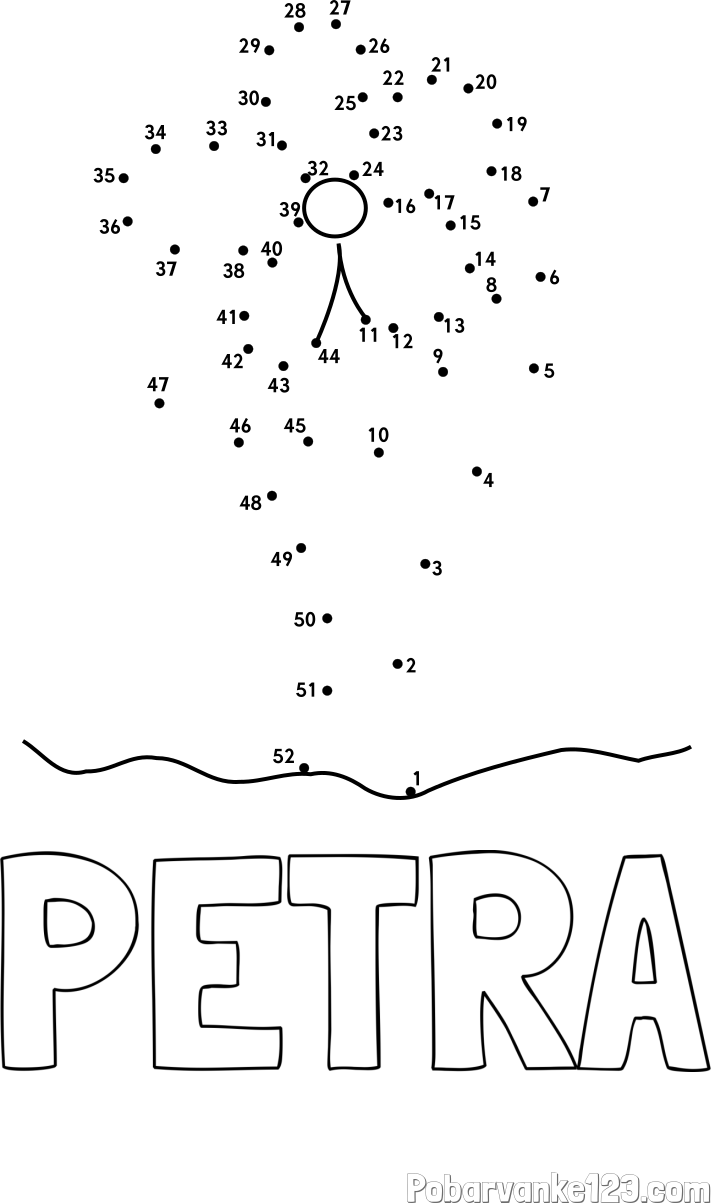 Pobarvanka imena PETRA in Črtna pobarvanka cvetlice