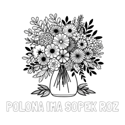 Online izdelana pobarvanka - Pobarvanka imena POLONA IMA ŠOPEK ROŽ in pobarvanka veliekga šopka rož