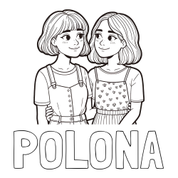 Online izdelana pobarvanka - Pobarvanka imena POLONA in pobarvanka dveh najboljših prijateljic