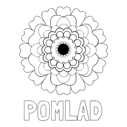 Online izdelana pobarvanka - Pobarvanka imena POMLAD in pobarvanka rože