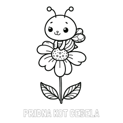 Online izdelana pobarvanka - Pobarvanka imena PRIDNA KOT ČEBELA in pobarvanka ljubke čebelice na roži
