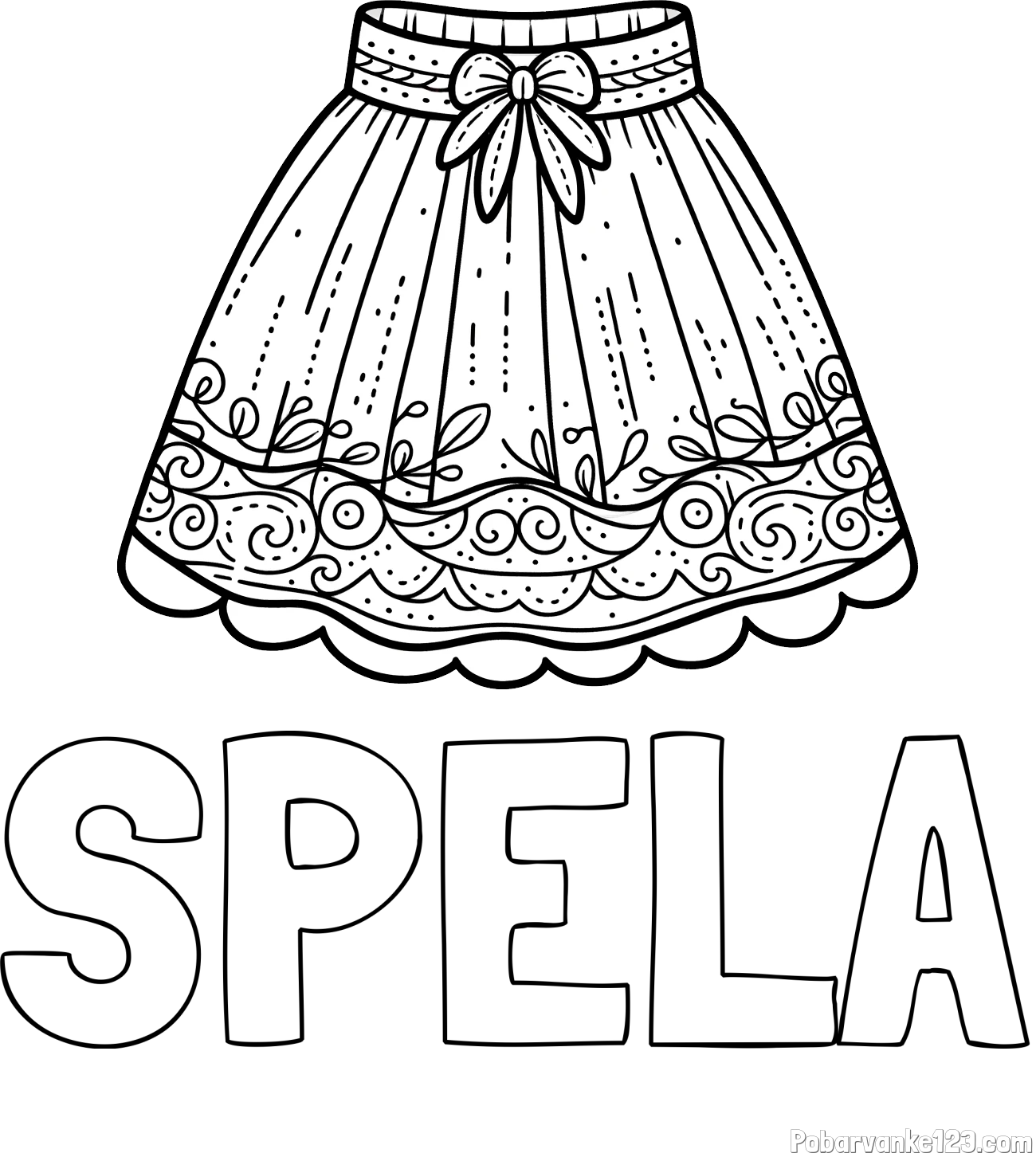 Pobarvanka imena ŠPELA in pobarvanka ženskega krila