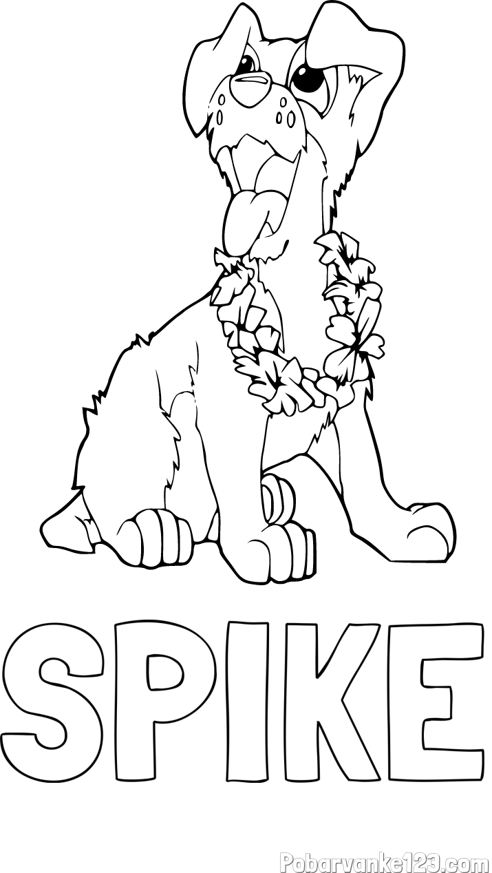 Pobarvanka imena SPIKE in pobarvanka kužka