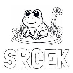 Online izdelana pobarvanka - Pobarvanka imena SRČEK in pobarvanka žabe