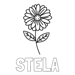 Online izdelana pobarvanka - Pobarvanka imena STELA in pobarvanka rožice