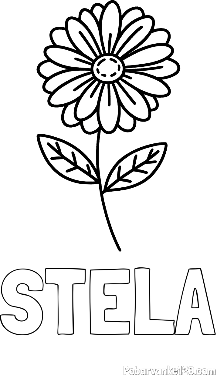 Pobarvanka imena STELA in pobarvanka rožice