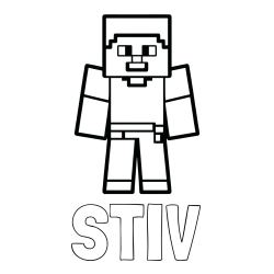 Online izdelana pobarvanka - Pobarvanka imena STIV in pobarvanka Minecraft figurice