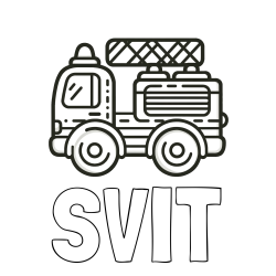 Online izdelana pobarvanka - Pobarvanka imena SVIT in pobarvanka gasilski avto