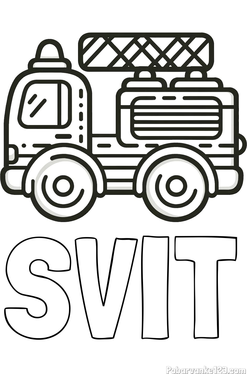 Pobarvanka imena SVIT in pobarvanka gasilski avto