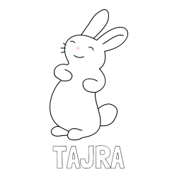 Online izdelana pobarvanka - Pobarvanka imena TAJRA in pobarvanka nasmejanega zajčka