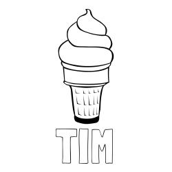 Online izdelana pobarvanka - Pobarvanka imena TIM in pobarvanka sladoled