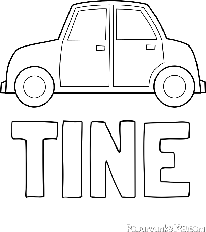 Pobarvanka imena TINE in pobarvanka avta