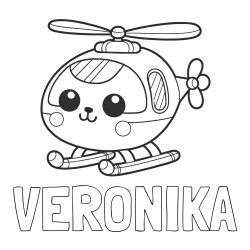 Online izdelana pobarvanka - Pobarvanka imena VERONIKA in otroška pobarvanka helikopterja