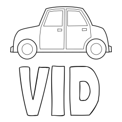 Online izdelana pobarvanka - Pobarvanka imena VID in pobarvanka avta