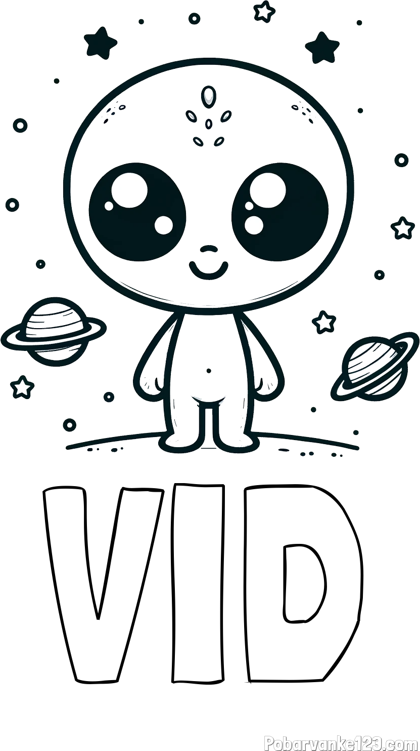 Pobarvanka imena VID in pobarvanka vesoljec