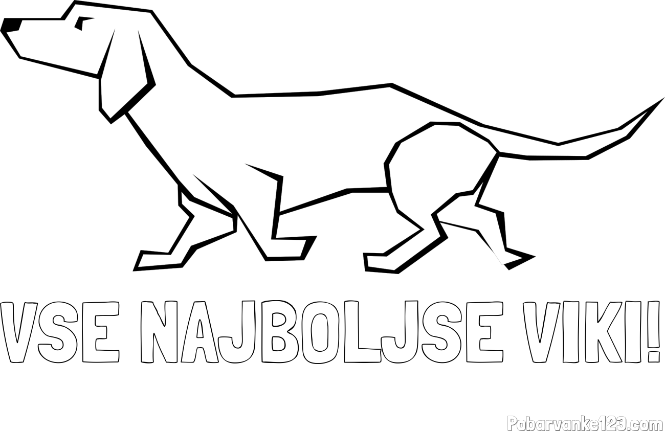 Pobarvanka imena VSE NAJBOLJŠE VIKI! in pobarvanka jazbečarja