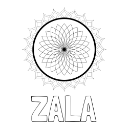 Online izdelana pobarvanka - Pobarvanka imena ZALA in pobarvanka mandale 2