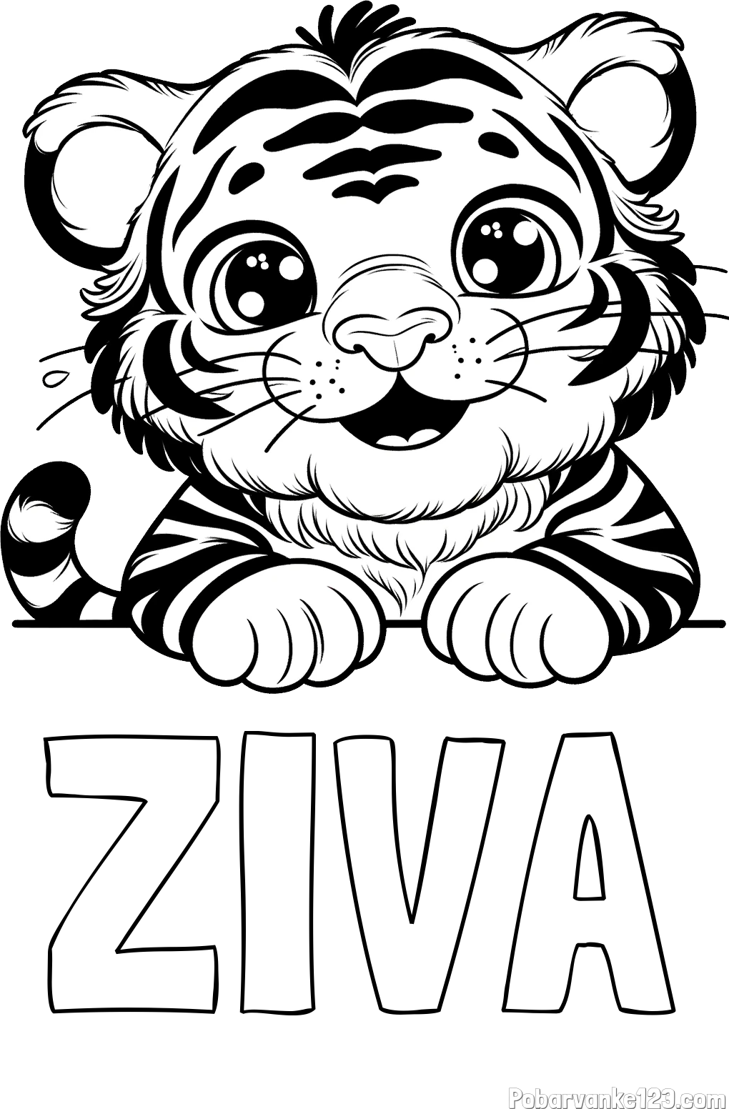 Pobarvanka imena ŽIVA in pobarvanka tigrček