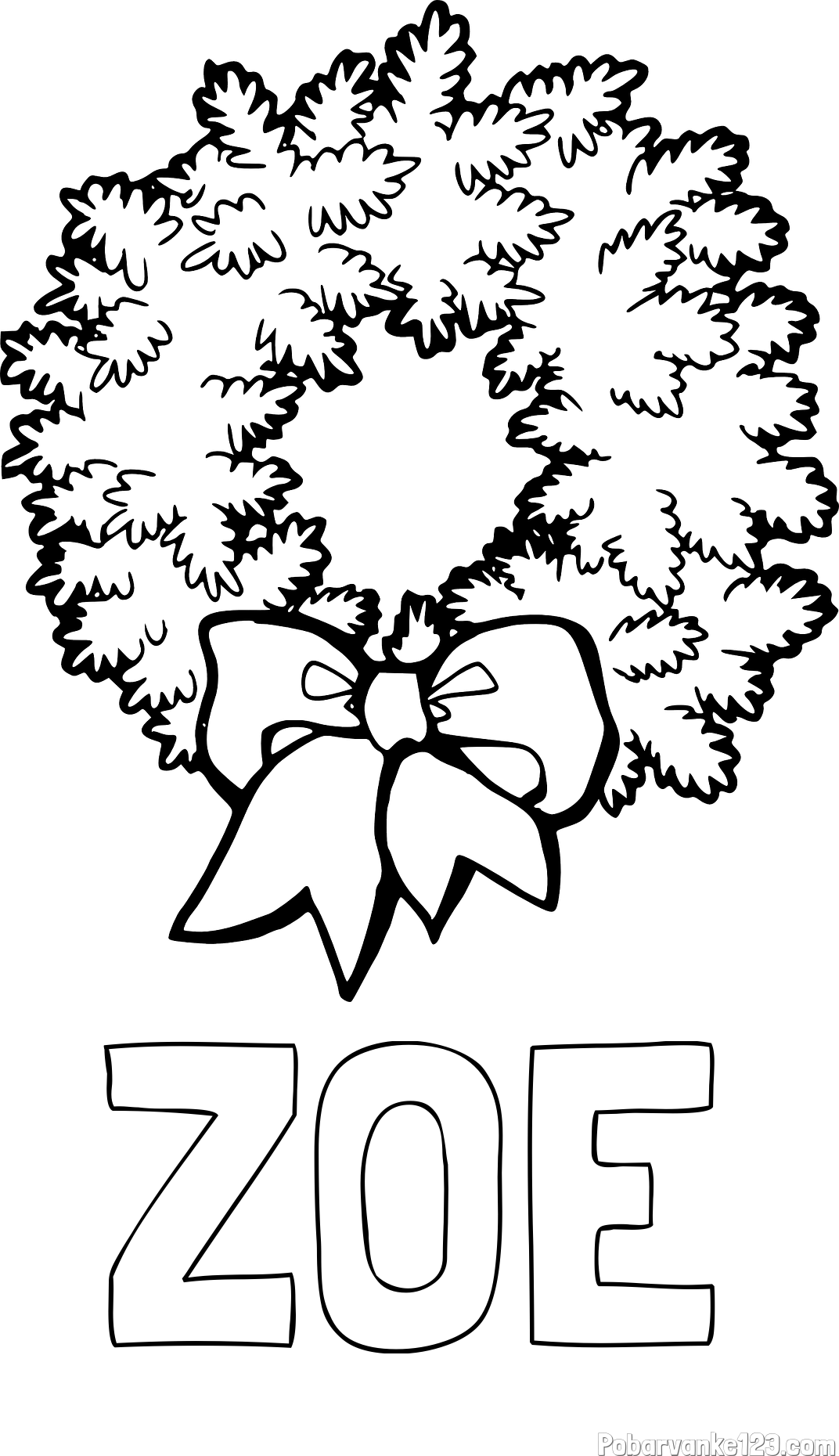 Pobarvanka imena ZOE in adventni venček