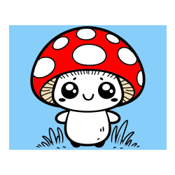 Pobarvana pobarvanka - Otroška pobarvanka gobe