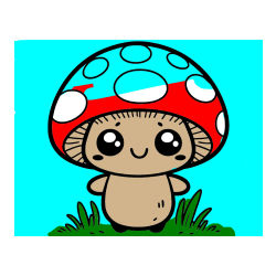 Pobarvana pobarvanka - Otroška pobarvanka gobe