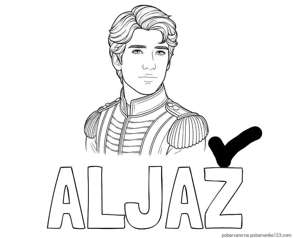 POBARVANA POBARVANKA - Pobarvanka imena ALJAŽ in pobarvanka princa