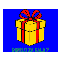 Pobarvana pobarvanka - Pobarvanka imena DARILO ZA GALA 7 in pobarvanka preprostega darila