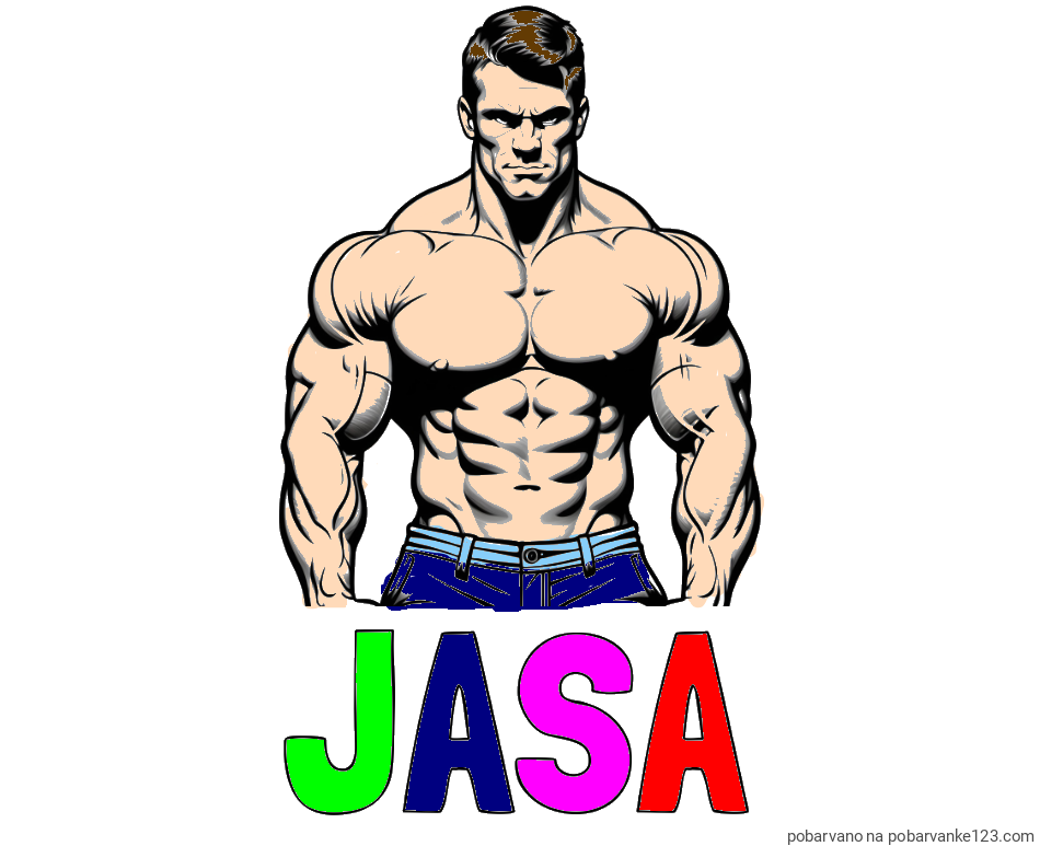 POBARVANA POBARVANKA - Pobarvanka imena JAŠA in pobarvanka bodybuilder-ja
