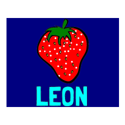 Pobarvana pobarvanka - Pobarvanka imena LEON in pobarvanka sočne jagode