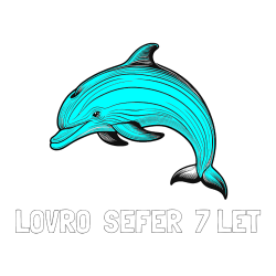 Pobarvana pobarvanka - Pobarvanka imena LOVRO  ŠEFER  7 LET in pobarvanka lepega delfina