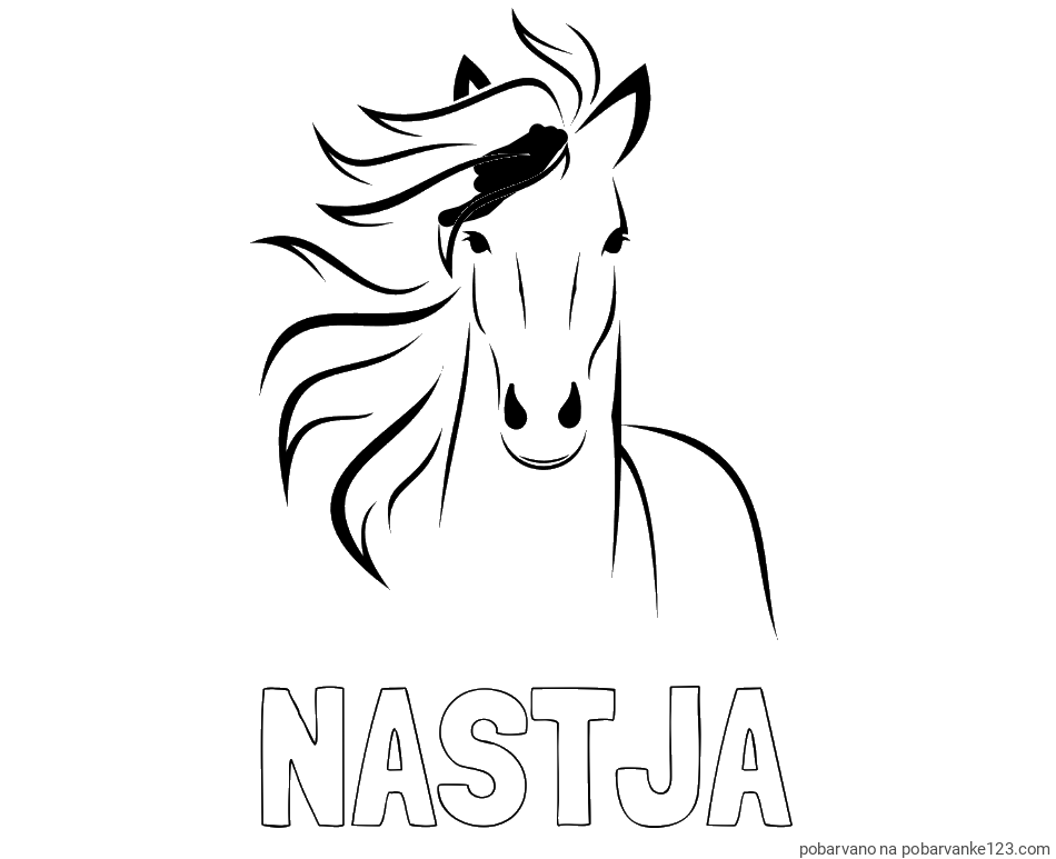 POBARVANA POBARVANKA - Pobarvanka imena NASTJA in lepa pobarvanka konja