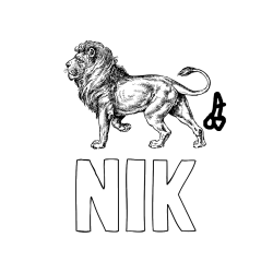 Pobarvana pobarvanka - Pobarvanka imena NIK in pobarvanka leva