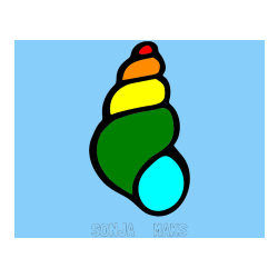 Pobarvana pobarvanka - Pobarvanka imena SONJA     MAKS in pobarvanka školjke morskega polžka