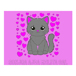 Pobarvana pobarvanka - Pobarvanka imena SONJQA AJDA MELITA GAL in pobarvanka ljubke mucke obdane s srčki