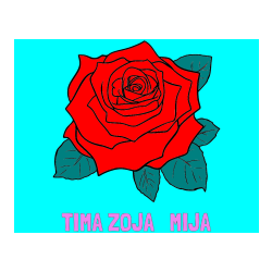 Pobarvana pobarvanka - Pobarvanka imena TIMA ZOJA   MIJA in pobarvanka vrtnice