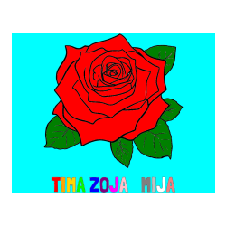 Pobarvana pobarvanka - Pobarvanka imena TIMA ZOJA   MIJA in pobarvanka vrtnice