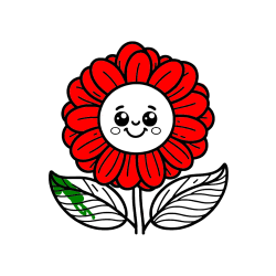 Pobarvana pobarvanka - Pobarvanka ljubke in nasmejane rože