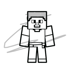 Pobarvana pobarvanka - Pobarvanka Minecraft figurice