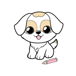 Pobarvana pobarvanka - Pobarvanka prikupnega kužka