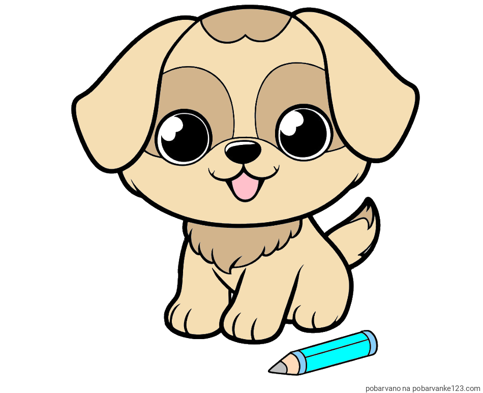 POBARVANA POBARVANKA - Pobarvanka prikupnega kužka