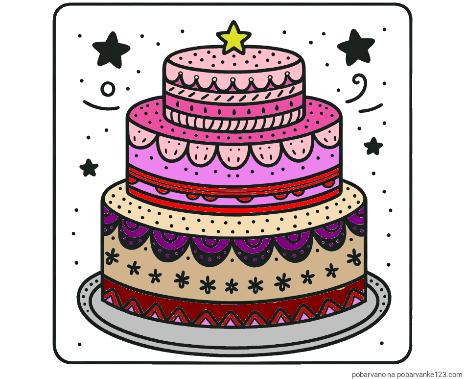 POBARVANA POBARVANKA - Pobarvanka slastne torte