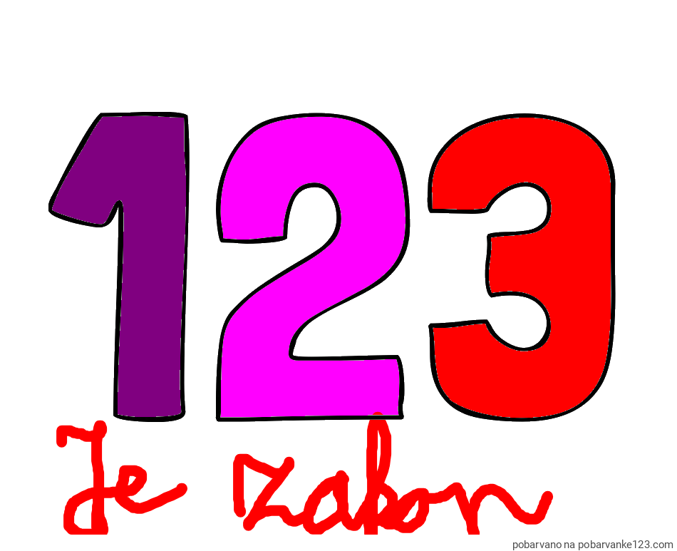 POBARVANA POBARVANKA - Pobarvanka številke 123