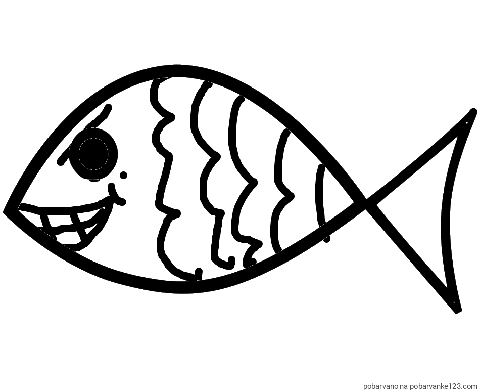 POBARVANA POBARVANKA - Preprosta pobarvanka ribe