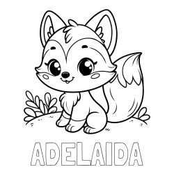 Online izdelana pobarvanka - Pobarvanka imena ADELAIDA in pobarvanka lisičke
