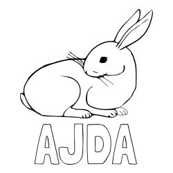 Online izdelana pobarvanka - Pobarvanka imena AJDA in pobarvanka zajčka, ki je nekaj opazil